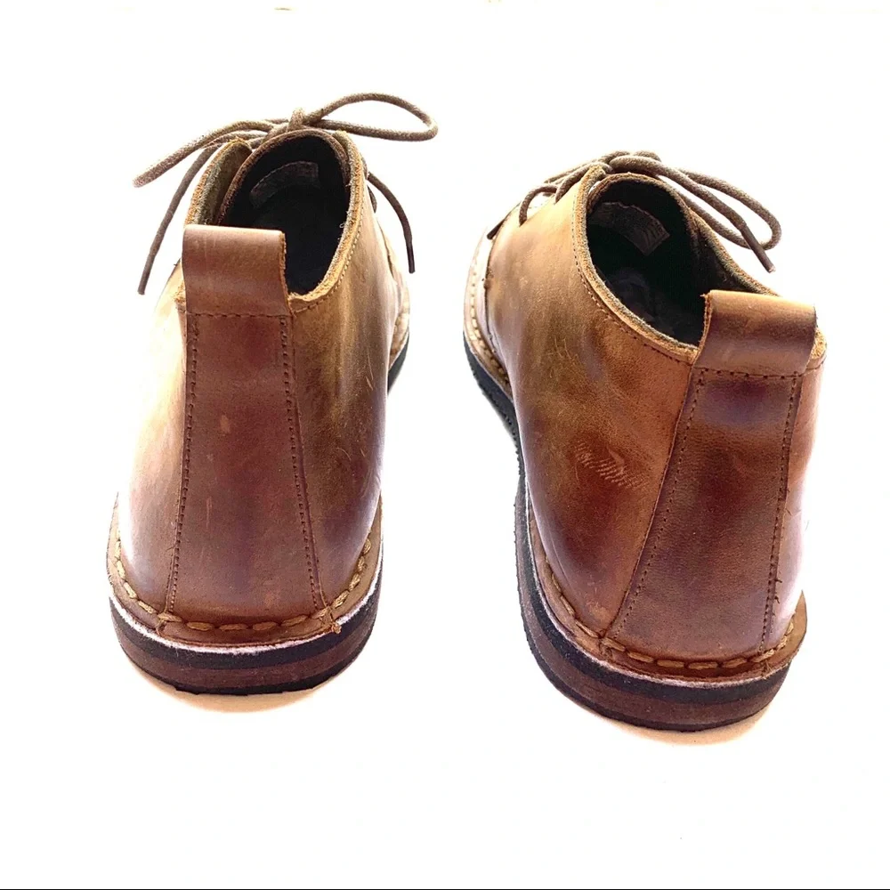 Men's two-eye lace-up shoes in brown, size 12.